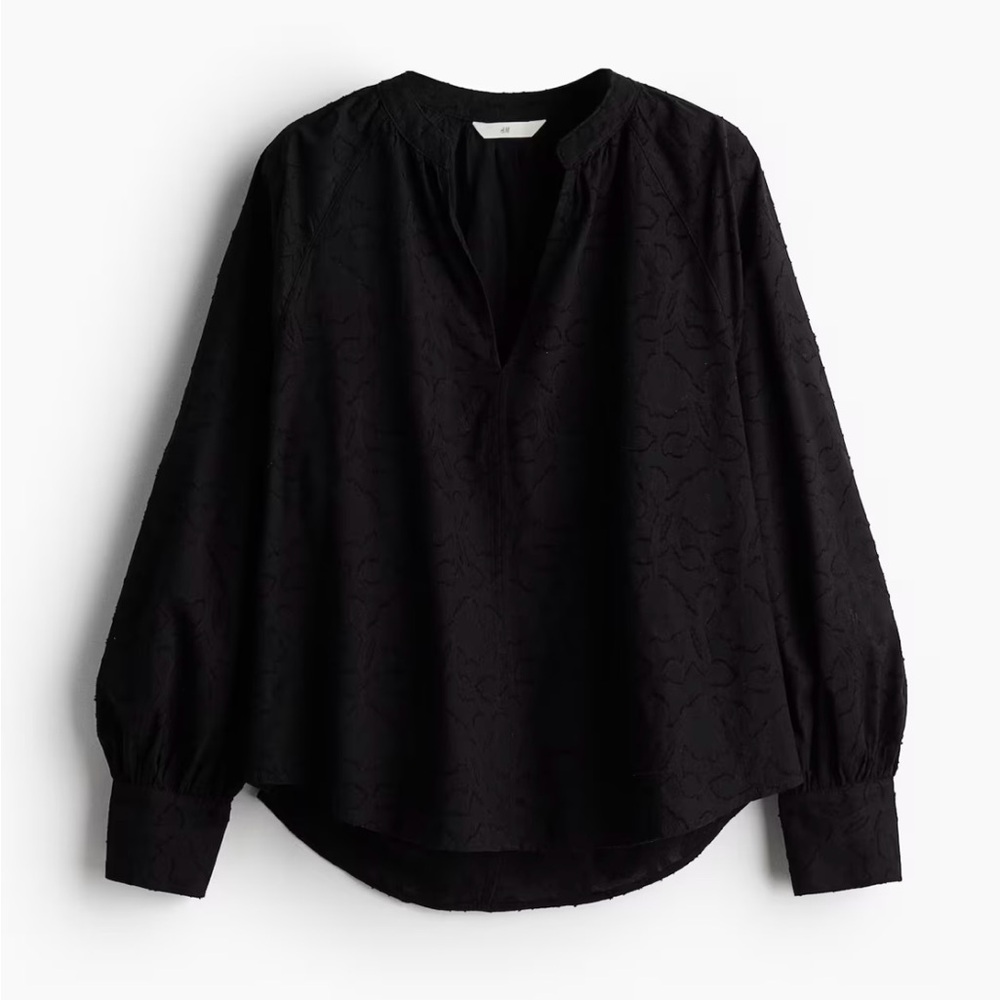 H&M jacquard weave blouse 100% cotton NWOT